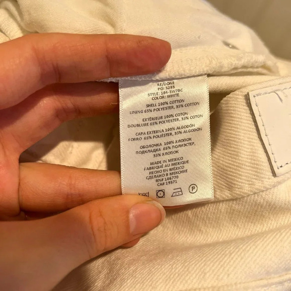 REDONE 70's Bootcut High Waist White Designer Classic Casual Denim Jeans 29 NWT - Picture 11 of 11